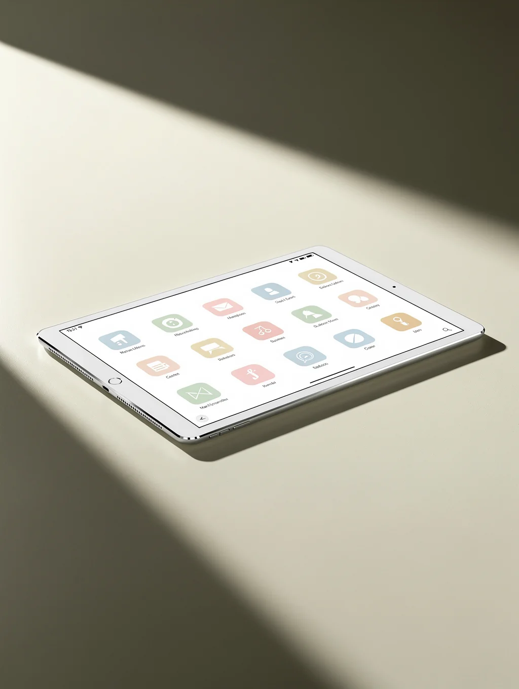 Tablet displaying online e-learning beauty theory module mockup